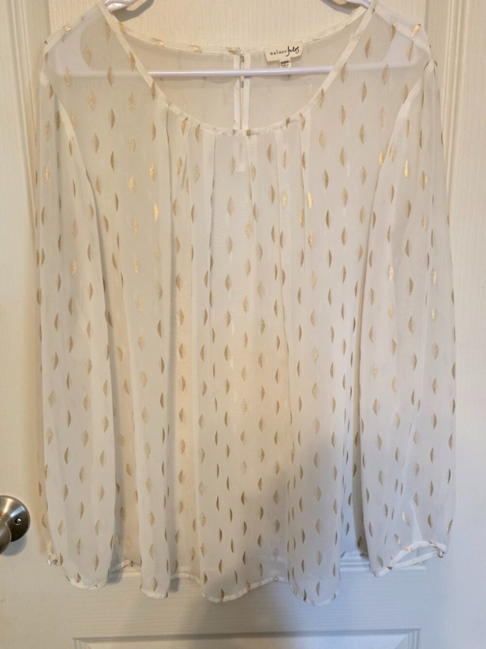 Maison Jules Sheer Long-sleeve Blouse